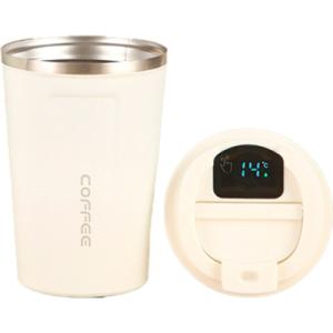 Термокружка Merlion з LED дисплеєм 380 мл, біла (Termo-304LED-380White)