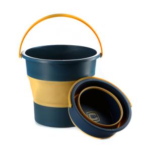 Відро складне СИЛА силіконове 4,6 л orange-black (961001)