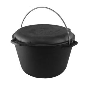 Котел туристический Brizoll чавунний з кришкою-сковородою 8 л (KT08-2)