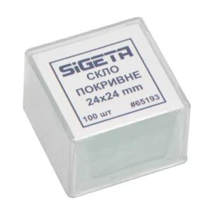 Аксесуар до мікроскопів Sigeta Покривне скло 24x24 мм (100 шт) (65193)