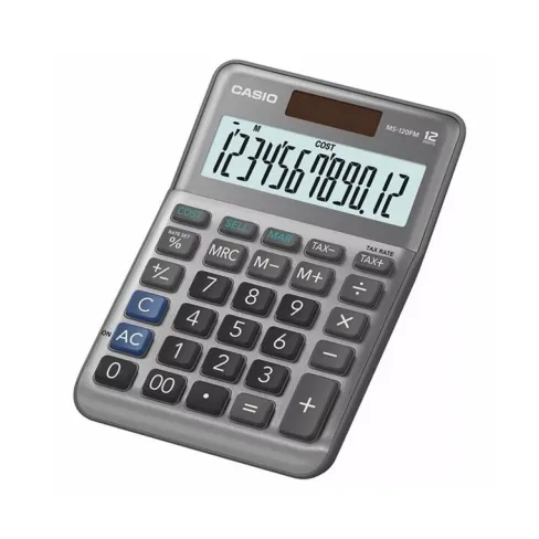 Калькулятор Casio MS-120FM-WA-EP, сірий (CALC-CAS-MS-120FM-WA)