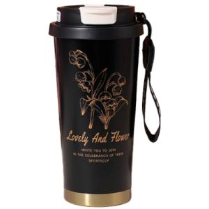 Термокружка Merlion TermCoffee 500 мл з трубочкою, чорна (TermCoffee-500B)