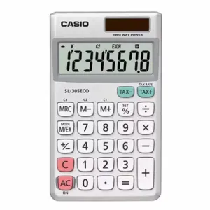 Калькулятор Casio SL-305ECO-W-EP, серебряный (CALC-CAS-SL-305ECO-W)