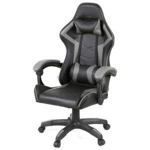 Кресло игровое Аклас Бешкет ANF подростковый Черный (PU-черный/серый) (00160338)