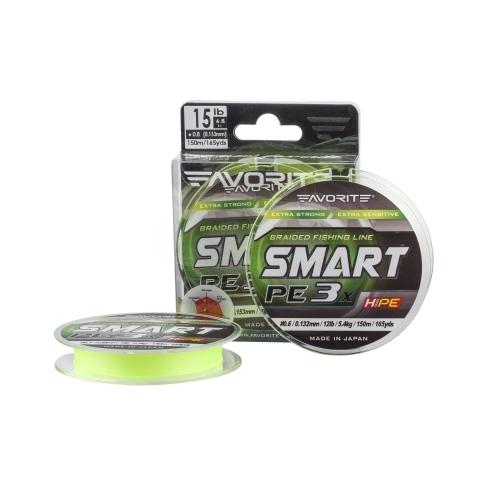 Шнур Favorite Smart PE 3x 150м 0.25/0.085mm 5lb/2.2kg Fl.Yellow (1693.10.52)