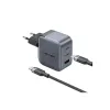 Зарядний пристрій Vention 2xUSB-C PD70W + 1xUSB QC3.0 22.5W GaN + cable USB-C to USB-C 1.0m black gray (TZ-FEXH0-EU)