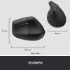 Мышка Logitech Lift Vertical Ergonomic Wireless/Bluetooth for Business Graphite (910-006494) - изображение 9