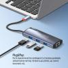 Порт-реплікатор ColorWay Docking Station USB-C 6-в-1 Type C PD 100W/USB3.0х3/HDMI 4К/RJ45 (CW-HUB02) - изображение 11