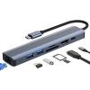 Концентратор Dynamode 7-in-1 USB-C to HDTV 4K/30Hz, 2хUSB3.0, RJ45, USB-C PD 100W, SD/MicroSD (BYL-2303) - изображение 2