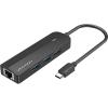Концентратор Vention USB 3.1 Type-C to 3xUSB 3.0+MicroUSB+RJ45 100M Ethernet black (TGPBB) - изображение 1