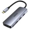Концентратор Choetech USB-C 7-in-1 (HDMI/PD/CR/USB-A/USB-C) alum (HUB-M19-GY) - изображение 1