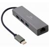 Концентратор Cablexpert Type-С to Gigabit Ethernet, 3 Ports USB 3.1 Gen1 (5 Gbps) (A-CMU3-LAN-01) - изображение 1
