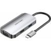 Концентратор Vention USB3.1 Type-C --> HDMI/VGA/USB 3.0/PD 100W Hub 4-in-1 (TOAHB) - изображение 1