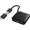 Концентратор Hama 4 Ports USB 3.2, USB-C Adapter Black (00200116) - изображение 1