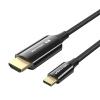 Кабель мультимедийный USB-C 3.1 to HDMI 1.8m 8K 60 Гц Zinc Alloy TPE Black Vention (CRCBAC) - изображение 1