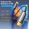 Кабель мультимедийный USB-C 3.1 to HDMI 1.8m 8K 60 Гц Zinc Alloy TPE Black Vention (CRCBAC) - изображение 2
