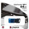 USB флеш накопичувач Kingston 64GB DataTraveler 80 M USB-C 3.2 Blue/Black (DT80M/64GB) - изображение 6
