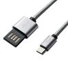 Дата кабель USB 2.0 AM to Micro 5P 1.0m Grey/Black Grand-X (FM02) - изображение 1