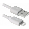 Дата кабель USB 2.0 AM to Lightning 1.0m ACH01-03BH white Defender (87479) - изображение 1