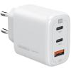 Зарядний пристрій Intaleo 65W GAN 2USB-C PD+USB-A QC 3.0 white (1283126559525) - изображение 1