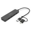 Концентратор Digitus USB-C + USB-A to 4xUSB-A 0.2m black (DA-70235) - изображение 1