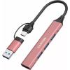 Концентратор Canyon hub DS-02 4in1 USB-A/C Pink (CNS-TDS02P) - изображение 5