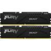 Модуль пам'яті для комп'ютера DDR5 32GB (2x16GB) 6000 MHz Fury Beast Black Kingston Fury (ex.HyperX) (KF560C36BBE2K2-32) - изображение 1