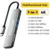 Концентратор Essager USB-C 7-in-1 HDMI + USB 3.2 + USB-C + SD/TF gray (EHB07-QH0G-Z) - изображение 2