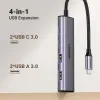 Концентратор Ugreen USB-C to 2xUSB 3.0 + 2xUSB-C CM473 gray (15395)