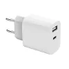 Зарядное устройство Gembird 1xUSB-A+1xUSB-C 5V/2.4A (12W) white (TA-UC-2AC12-01)