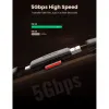 Считыватель флеш-карт Ugreen USB-C + USB to TF/SD 3.0 CM304 black (80191)