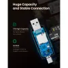 Считыватель флеш-карт Ugreen USB-C + USB to TF/SD 3.0 CM304 black (80191)